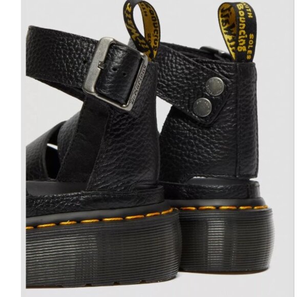 Dr. Martens Clarissa II 8 Lug Soled Chunky Leather Platform Sandals in Black - Picture 4 of 5
